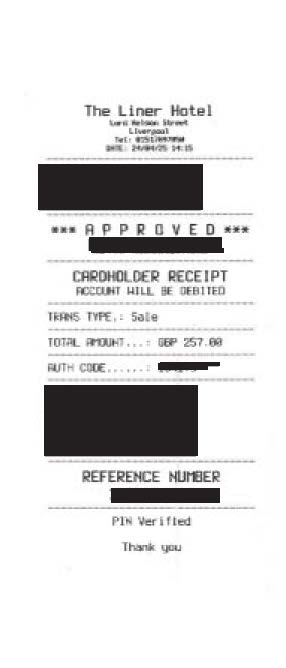 Hotel credit card receipt not accepted Redacted 2